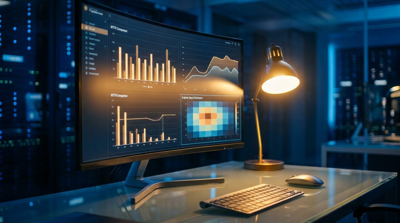 MSP-Engineer am Multi-Monitor-Setup mit ServiceNow und CMDB