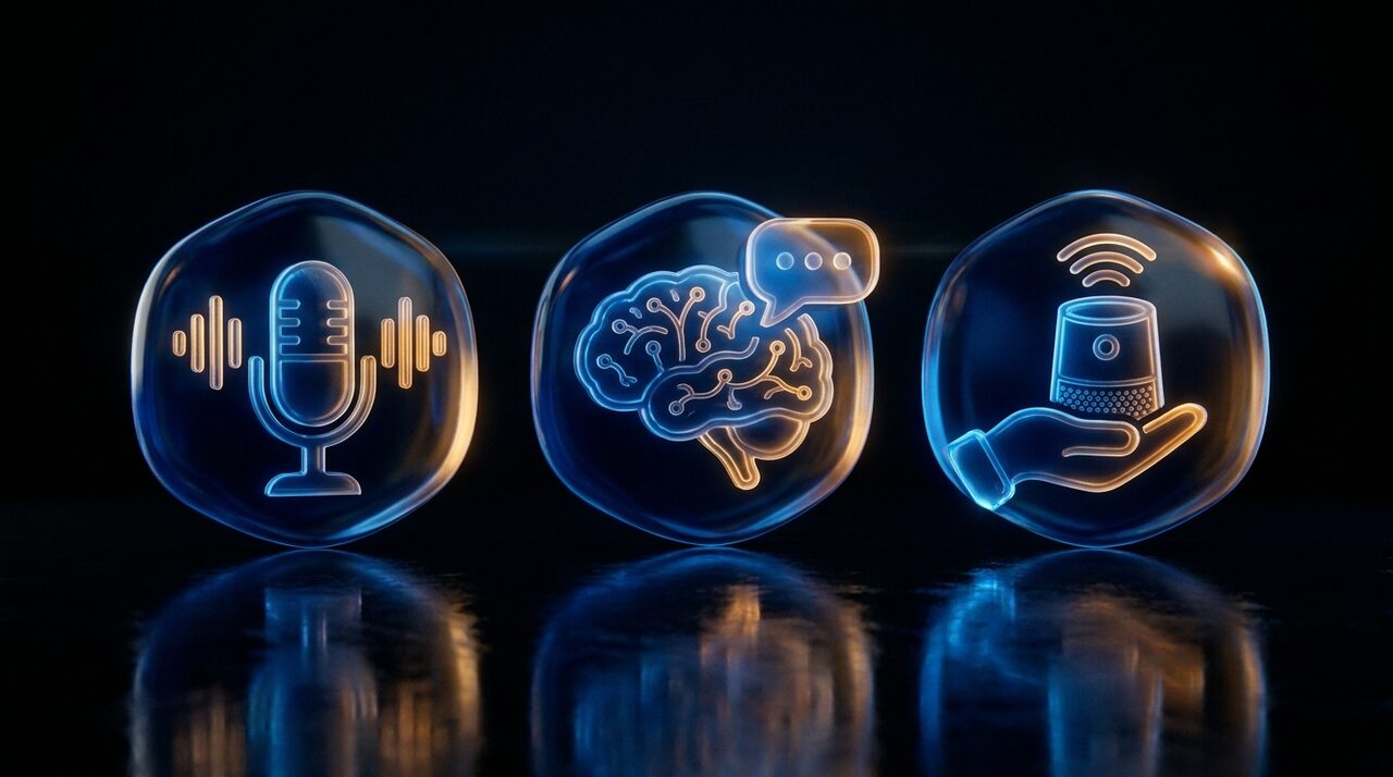 Cockpit drei produktive Voice-Use-Cases 2026 Hotline-Vorqualifikation Field-Tech-Voicebot Service-Termin-Bestaetigung mit Reduktion 1st-Level-Aufkommen 40 bis 60 Prozent Dokumentationszeit 25 bis 30 Minuten pro Tag pro Techniker Absage-Rate minus 30 bis 50 Prozent fuer DACH-Mittelstand